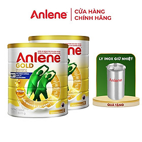Bao bì mới - Combo 2 Sữa Bột Anlene Gold Hương Vanilla (Hộp Thiếc 800g) tặng ly inox