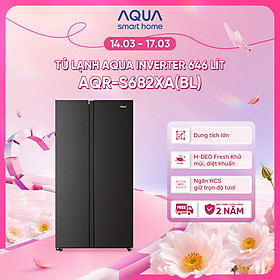 Tủ lạnh Aqua Inverter 646 lít AQR-S682XA(BL) - Bảo hành 2 năm - Freeship toàn quốc - Hàng chính hãng