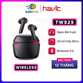 Mua Tai Nghe Bluetooth TWS HAVIT TW929 BT 5.0  Độ Trễ Thấp 60ms  Kháng IPX5  Thời Gian Nghe Đến 21h - Hàng Chính Hãng