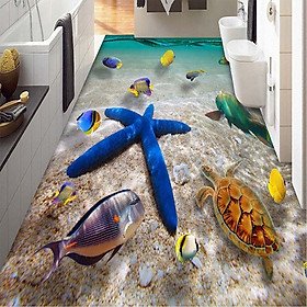 Miếng Dán Sàn Nhà 3D Hình Sao Biển