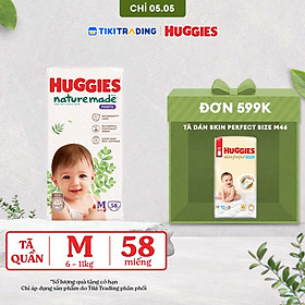Tã/bỉm quần Huggies Naturemade M58/L44/XL38/XXL26