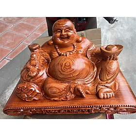 Mua Tượng phật di lặc ngồi đế vàng bằng gỗ hương đá kt 60×33×30cm