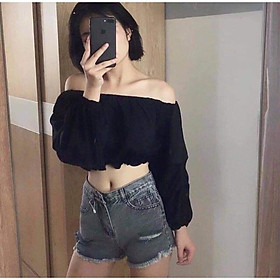 Áo trễ vai chun tay gấu C&H