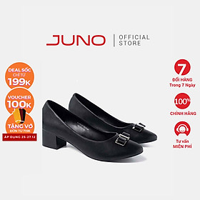 Juno - Giày cao gót mũi tròn phối nơ CG05059