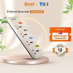 Mua Ổ cắm nối dài Comet CESG2405 dây dài 5m  4 lỗ 3 chấu  4 công tắc  có nắp che lỗ cắm an toàn