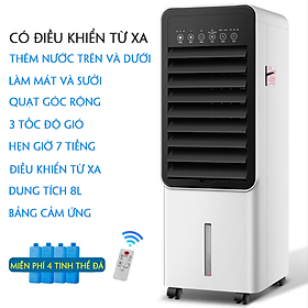 Mua Quạt điều hòa kiêm quạt sưởi 2 chế độ không khiển và có khiển 8L  bính chứa nước trên và dưới  tặng kèm 4 tinh thể đá  chức năng hẹn giờ tiết kiệm năng lượng  làm mát tối ưu bằng tinh thể băng  thao tác nút cảm ứng