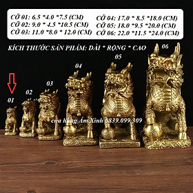 Mua Cặp Kỳ Lân Chiêu Tài Lộc  Hút Vượng Khí Bằng Đồng Đúc Nguyên Khối (01 Cặp 02 Con