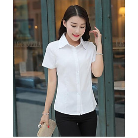 Sơ mi nữ công sở trắng trơn chiết eo mã 025