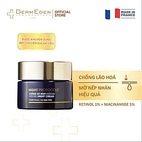 Kem dưỡng ẩm chống lão hóa da, giảm nám tàn nhang DERMEDEN Night Cream Retinol 1% + Niacinamide 5% 50ml