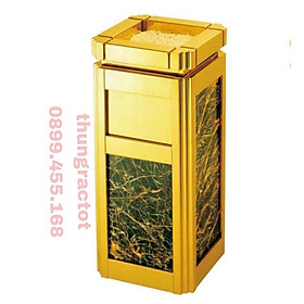 Mua THÙNG RÁC ĐÁ HOA CƯƠNG MẠ VÀNG SANG TRỌNG B-007