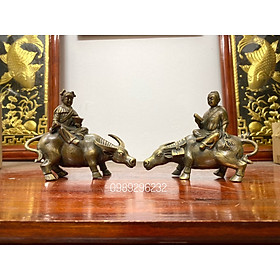 Mua Tượng cặp đôi trẻ cưỡi trâu bằng đồng hun - Tượng trẻ cưỡi trâu