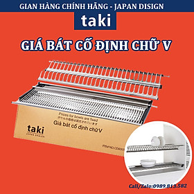 Kệ bát cố định tủ bếp dạng chữ v, giá bát cố định tủ bếp taki inox không gỉ 304 - bảo hành vĩnh viễn - có thợ lắp