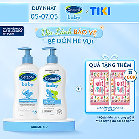 Combo Sữa tắm gội dịu lành Cetaphil Baby Gentle Wash & Shampoo 400ml + Sữa dưỡng thể dịu lành Cetaphil Baby Lotion 400ml