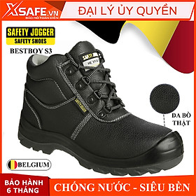 Giày bảo hộ lao động nam Jogger Bestboy S3 cổ cao da bò, chống đinh/ nước/ trượt. Giày công trình dáng thể thao - XSAFE