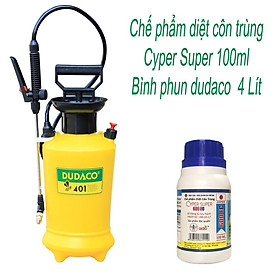 Chế Phẩm Diệt Côn Trùng Cyper Super (100ml) và Bình Phun Dudaco B401 (4L)