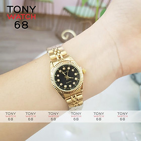 Đồng hồ nam Halei mặt tròn dây kim loại vàng chính hãng Tony Watch 68