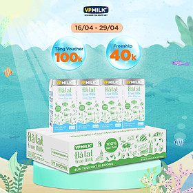 Sữa tươi UHT Đà Lạt True Milk Ít Đường 180ml (Thùng 48 hộp)