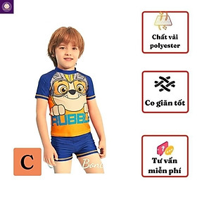 Bộ đồ bơi cho bé trai siêu nhân từ 10-41kg - vải thun cao cấp chuyên dùng cho đồ bơi, độ co giãn cực tốt - C xanh - 05:14-15kg