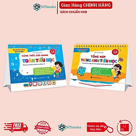 Combo Bộ lịch CÔNG THỨC GIẢI NHANH TOÁN TIỂU HỌC & TỔNG HỢP KIẾN THỨC TIẾNG ANH TIỂU HỌC - Hà An