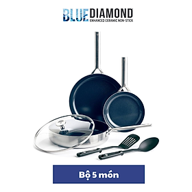 Bộ 5 món chảo chống dính phủ tinh thể kim cương cao cấp Blue Diamond 20, 2x28 cm