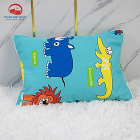 Mua Gối nằm em bé ( vỏ+ ruột) vỏ gối chất liệu cotton mát mịn