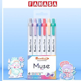 Vỉ 6 Bút Lông Màu Muse Pale Dạng Bấm - Quantum