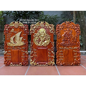 Mua Tranh  Đốc Lịch Tam Đa dát vàng 40*70 Gỗ Hương