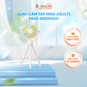 Mua Quạt Cầm Tay Mini Jisulife FA40A Mát 360 Độ | Pin 4000mAh Sử Dụng 12h | Chân Quạt Linh Động | Hàng Chính Hãng