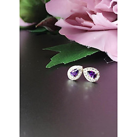 Bông tai bạc 92.5 cho nàng công sở Purple Drop