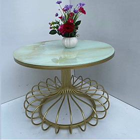 Mua Bàn trà mặt kính BTMSF4 Juno Sofa chân trụ sáng tạo kim loại sơn tĩnh điện