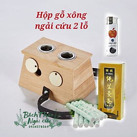 Mua Hộp Gỗ Xông Nhang Ngải 2 Lỗ .Hơ Ngải Cứu Đa Năng Xông- Cứu ngải Vùng Đầu  Tai  Cổ  Lưng  Bụng  Tay Chân