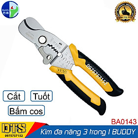 Hình ảnh Kìm cắt dây đa năng cao cấp Nhật Bản 3 trong 1 Buddy BA0143 175mm (Cắt cáp-Tuốt dây-Bấm cos) - Standard JAPAN