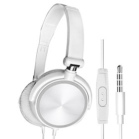 On-ear Wired Foldable Bass Headphone with Microphone 3.5mm Interface, Compatible for Smartphones, Desktop Computer and Laptop
