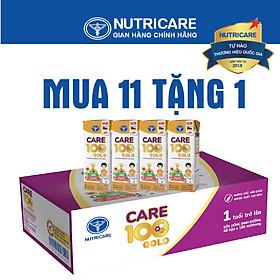 [Mua 11 lốc tặng 1] Sữa nước Nutricare Care 100 Gold cho trẻ thấp còi (180ml)
