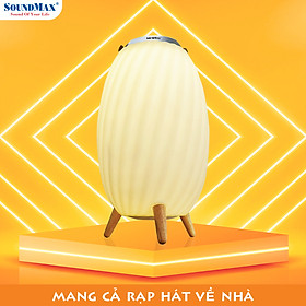 [Hàng Chính Hãng] Loa bluetooth trang trí đèn ngủ 7 màu đèn, chân đế bằng gỗ cao cấp chống mục SoundMax AL-22 | AL22 - Loa Nghe Nhạc kiêm đèn ngủ sang trọng