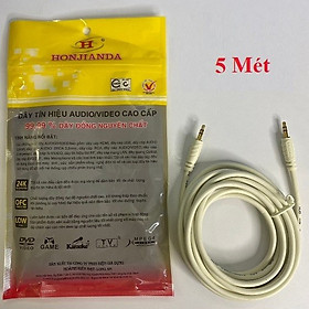 Dây tín hiệu 2 đầu Honjianda HJD-AST250 5 Mét . Đồng nguyên chất 100%(Dây Audio HJD 2 Đầu 3.5 Ly 5 Mét) - Hàng Nhập Khẩu