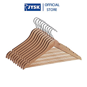 Mua Bộ 10 móc áo JYSK Sigfrid gỗ tự nhiên 44.5x23x1.2cm