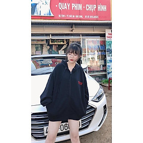 Áo Khoác Hoddie Dây Kéo Unisex Form Rộng