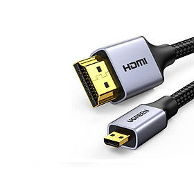 Cáp dữ liệu VIDEO micro HDMI male sang HDMI female truyền hình ảnh dài 1m Ugreen 10550  - Hàng chính hãng