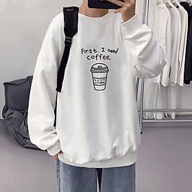 Áo Sweater Nỉ Bông in Coffee Nam Nữ Unisex Form Rộng Phong Cách Ulzzang KUN