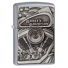 Bật Lửa Zippo Harley Davidson Motor Flag Street Chromre 29266