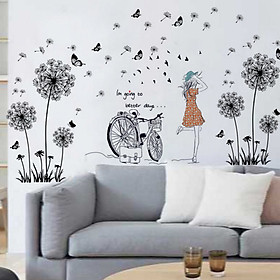  Decal Dán Tường Cô Gái Và Bồ Công Anh (Size Lớn)