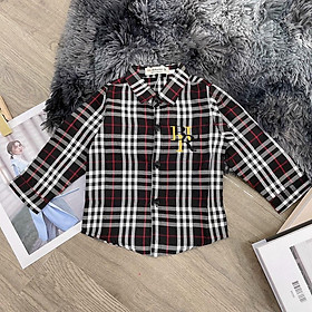 Áo sơ mi cho bé trai sọc caro đẹp mặc tết size 8-33kg chất kate mềm mịn mát