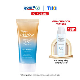 Kem chống nắng nâng tông Skin Aqua Tone up Latte Beige cho mọi tông da, dạng tinh chất Sunplay Skin Aqua Tone Up UV Essence Latte Beige SPF 50+ PA++++ 50g