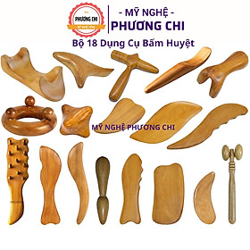 Combo 18 dụng cụ massage ấn huyệt, cạo gió giúp đả thông kinh mạch và lưu thông khí huyết | Mỹ Nghệ Phương Chi