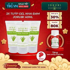Combo 3 Chai Gel Dưỡng Ẩm Chiết Xuất Nha Đam Jorubi Làm Dịu Da, Giảm Phát Ban, Cháy Nắng