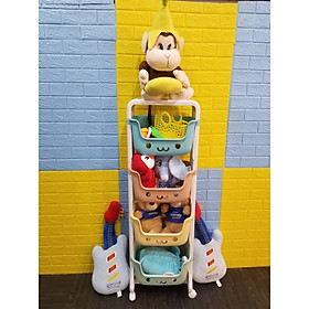 Mua Kệ đựng đồ chơi cho bé rèn tính gọn gàng đồ bỉm sữa đồ dùng trẻ em 3-4 tầng đa năng có bánh xe
