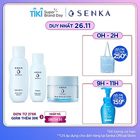 Bộ Senka dưỡng ẩm chuyên sâu (Senka Deep Moist Lotion I, Moist Gel Cream, Moist Emulsion)