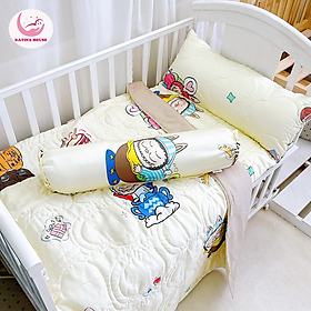 Trọn bộ Combo Túi nệm, gối ôm, mền Katina House, vải Tencel 60s bóng mượt mát lạnh, phù hợp mầm non tiểu học