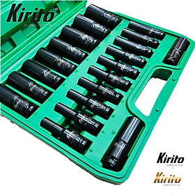 Mua Bộ đầu khẩu 1/2 dài 8cm màu đen từ số 8-32mm cao cấp thép CRV sử dụng tháo lắp bulong chuyên nghiệp